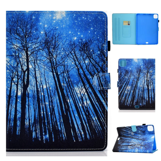 For iPad Pro 11 2024 Painted Stitching Smart Leather Tablet Case(Forest) - iPad Pro 11 2024 Cases by buy2fix | Online Shopping UK | buy2fix