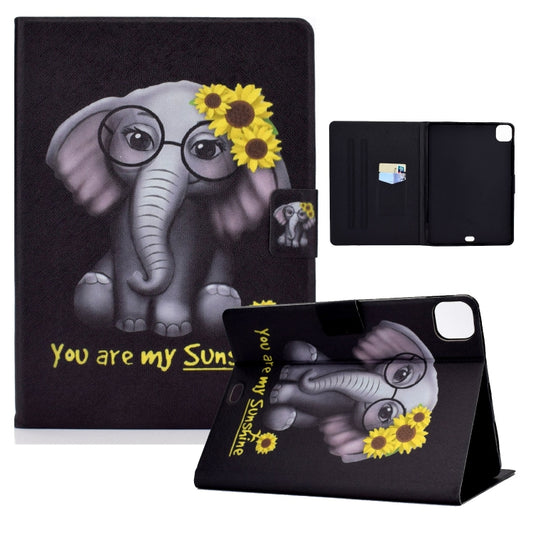 For iPad Pro 11 2024 Voltage Colored Drawing Smart Leather Tablet Case(Flower Elephant) - iPad Pro 11 2024 Cases by buy2fix | Online Shopping UK | buy2fix