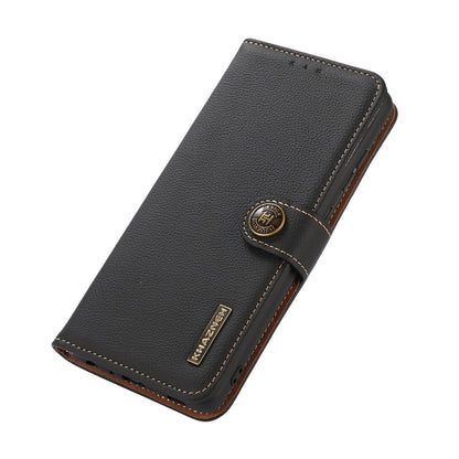 For iPhone 16 Pro KHAZNEH Custer Genuine Leather RFID Phone Case(Black) - iPhone 16 Pro Cases by buy2fix | Online Shopping UK | buy2fix