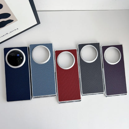 For vivo X Fold3 Pro Kevlar Carbon Fiber Ultra-thin Shockproof Phone Case(Blue) - vivo Cases by buy2fix | Online Shopping UK | buy2fix