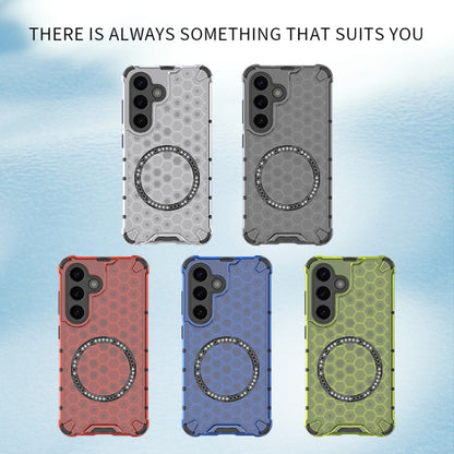 For Samsung Galaxy S25 Ultra 5G Honeycomb Magnetic Ring Shockproof Phone Case(Green) - Galaxy S25 Ultra 5G Cases by buy2fix | Online Shopping UK | buy2fix