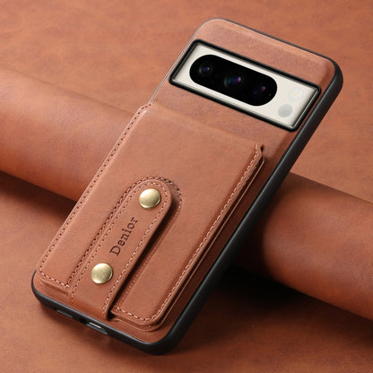 For Google Pixel 8 Pro Denior D14 NK Retro Pattern MagSafe Magnetic Card Holder Leather Phone Case(Brown) - Google Cases by Denior | Online Shopping UK | buy2fix