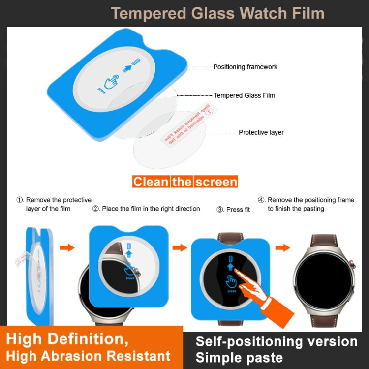 For Garmin Forerunner 955 IMAK Tempered Glass Watch Protective Film Self-contained Positioning Version - Screen Protector by imak | Online Shopping UK | buy2fix