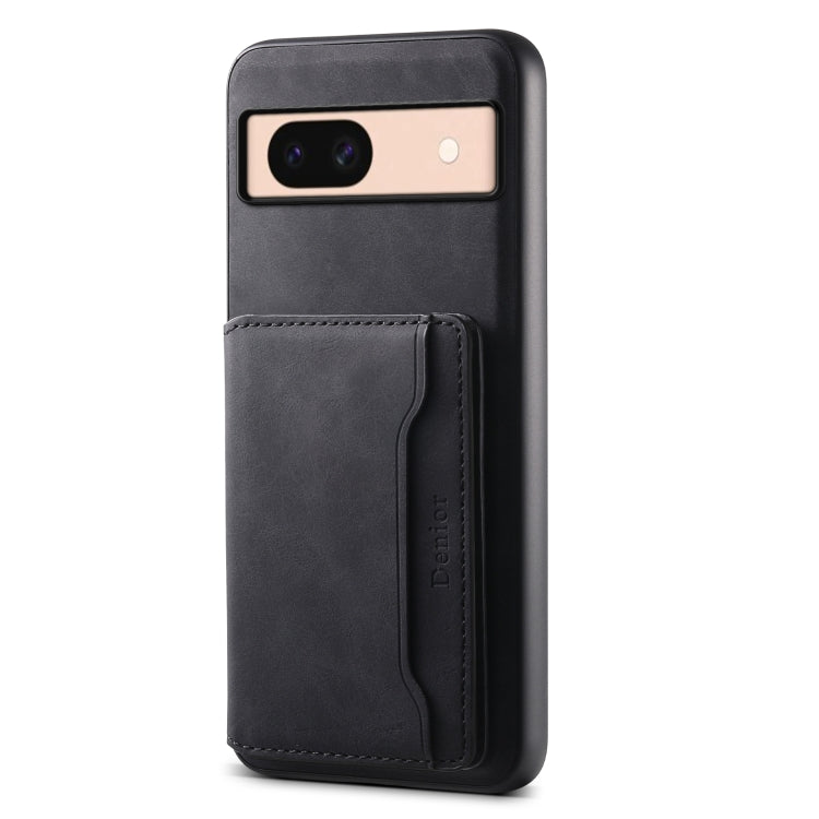 For Google Pixel 8a Denior D13 Retro Texture Leather MagSafe Card Bag Phone Case(Black) - Google Cases by Denior | Online Shopping UK | buy2fix