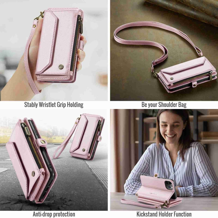 For iPhone 11 Pro Max CaseMe C36 Card Slots Zipper Wallet RFID Anti-theft Leather Phone Case(Pink) - iPhone 11 Pro Max Cases by CaseMe | Online Shopping UK | buy2fix