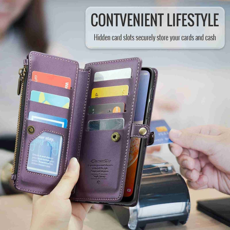 For Samsung Galaxy A14 5G / 4G CaseMe C36 Card Slots Zipper Wallet RFID Anti-theft Leather Phone Case(Purple) - Galaxy Phone Cases by CaseMe | Online Shopping UK | buy2fix