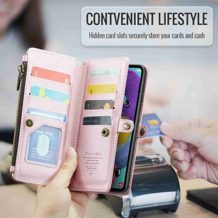 For Samsung Galaxy A51 4G CaseMe C36 Card Slots Zipper Wallet RFID Anti-theft Leather Phone Case(Pink) - Galaxy Phone Cases by CaseMe | Online Shopping UK | buy2fix