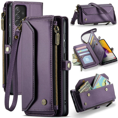 For Samsung Galaxy A72 CaseMe C36 Card Slots Zipper Wallet RFID Anti-theft Leather Phone Case(Purple) - Galaxy Phone Cases by CaseMe | Online Shopping UK | buy2fix