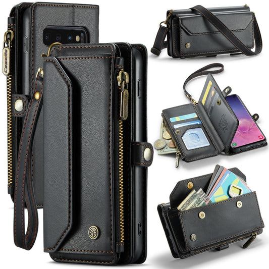 For Samsung Galaxy S10 CaseMe C36 Card Slots Zipper Wallet RFID Anti-theft Leather Phone Case(Black) - Galaxy Phone Cases by CaseMe | Online Shopping UK | buy2fix