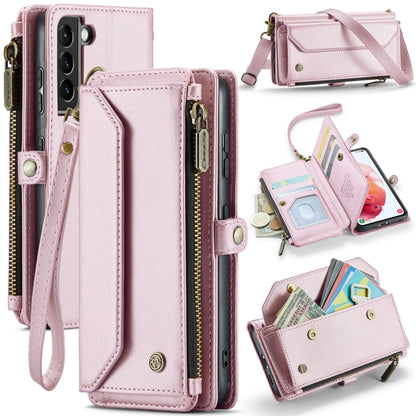 For Samsung Galaxy S21 5G CaseMe C36 Card Slots Zipper Wallet RFID Anti-theft Leather Phone Case(Pink) - Galaxy S21 5G Cases by CaseMe | Online Shopping UK | buy2fix