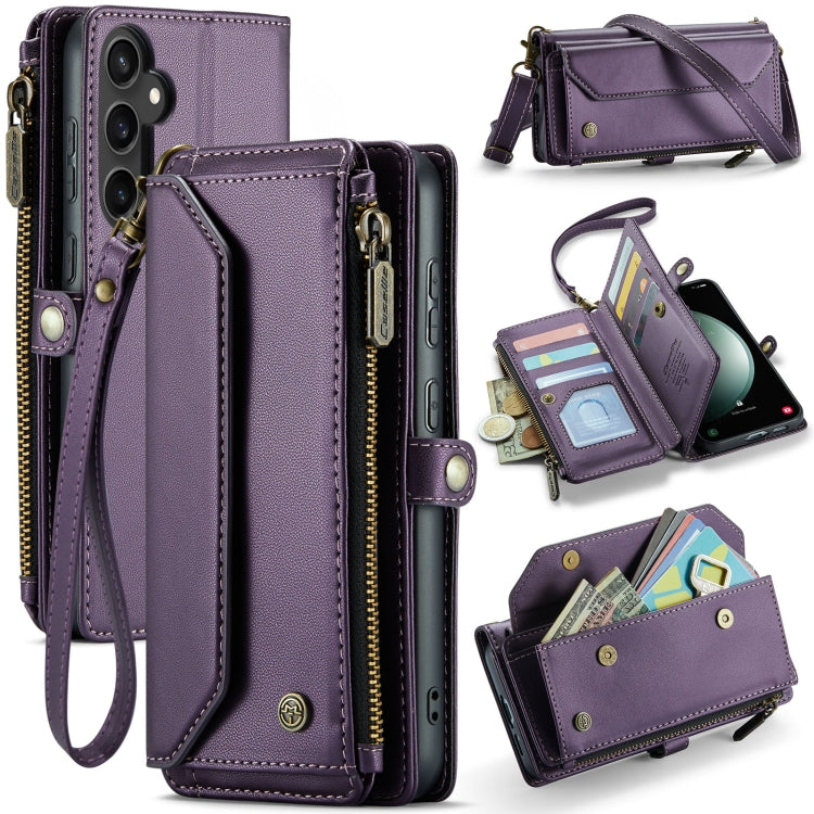 For Samsung Galaxy S23 FE 5G CaseMe C36 Card Slots Zipper Wallet RFID Anti-theft Leather Phone Case(Purple) - Galaxy S23 FE 5G Cases by CaseMe | Online Shopping UK | buy2fix