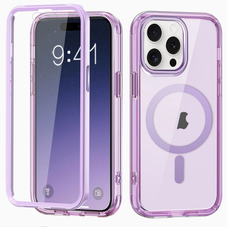 For iPhone 14 Pro Max Colorful MagSafe Magnetic PC + TPU Phone Case(Light Purple) - iPhone 14 Pro Max Cases by buy2fix | Online Shopping UK | buy2fix