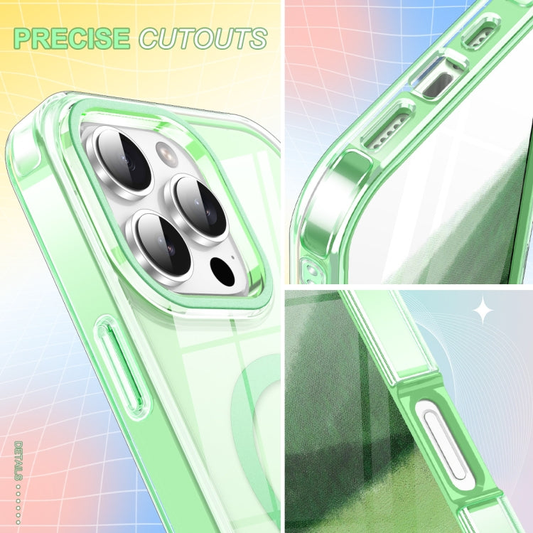 For iPhone 16 Pro Max Colorful MagSafe Magnetic PC Hybrid TPU Phone Case(Green) - iPhone 16 Pro Max Cases by buy2fix | Online Shopping UK | buy2fix