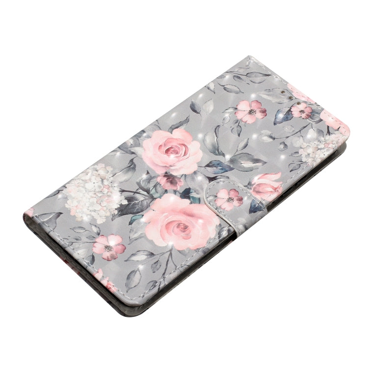 For iPhone 16 Pro 3D Pattern Leather Phone Case(Gray Base Flower) - iPhone 16 Pro Cases by buy2fix | Online Shopping UK | buy2fix