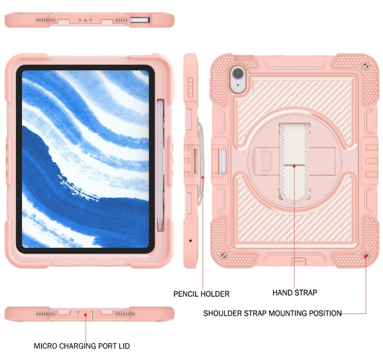 For iPad Air 11 2024 / Air 2022 10.9 360 Degree Rotation PC Contrast Silicone Tablet Case(Rose Gold) - iPad Air 11 2024 Cases by buy2fix | Online Shopping UK | buy2fix