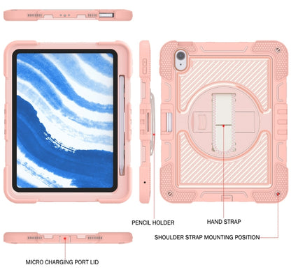 For iPad Air 11 2024 / Air 2022 10.9 360 Degree Rotation PC Contrast Silicone Tablet Case(Rose Gold) - iPad Air 11 2024 Cases by buy2fix | Online Shopping UK | buy2fix