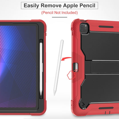 For iPad Pro 13 2024 Shockproof Silicone Hybrid PC Tablet Case with Holder(Black + Red) - iPad Pro 13 2024 Cases by buy2fix | Online Shopping UK | buy2fix