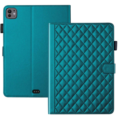 For iPad Pro 13 2024 Rhombus Lattice Leather Smart Tablet Case(Dark Green) - iPad Pro 13 2024 Cases by buy2fix | Online Shopping UK | buy2fix