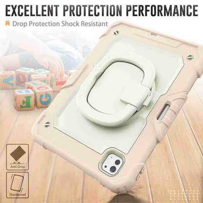 For iPad Pro 11 2024 Handle Silicone Hydric PC Tablet Case with Shoulder Strap(Beige Rose Gold) - iPad Pro 11 2024 Cases by buy2fix | Online Shopping UK | buy2fix