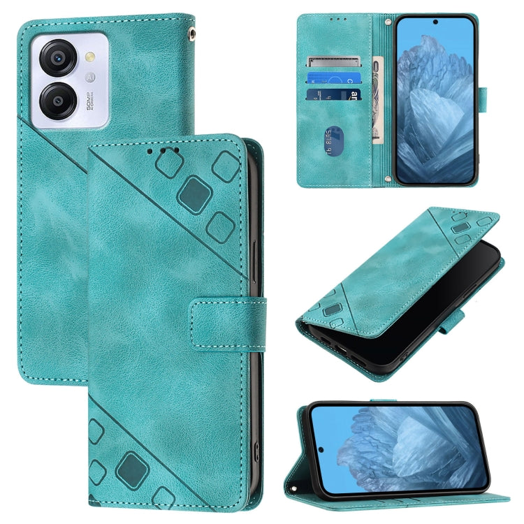 For Blackview Color 8 Skin Feel Embossed Leather Phone Case(Green) - More Brand by buy2fix | Online Shopping UK | buy2fix