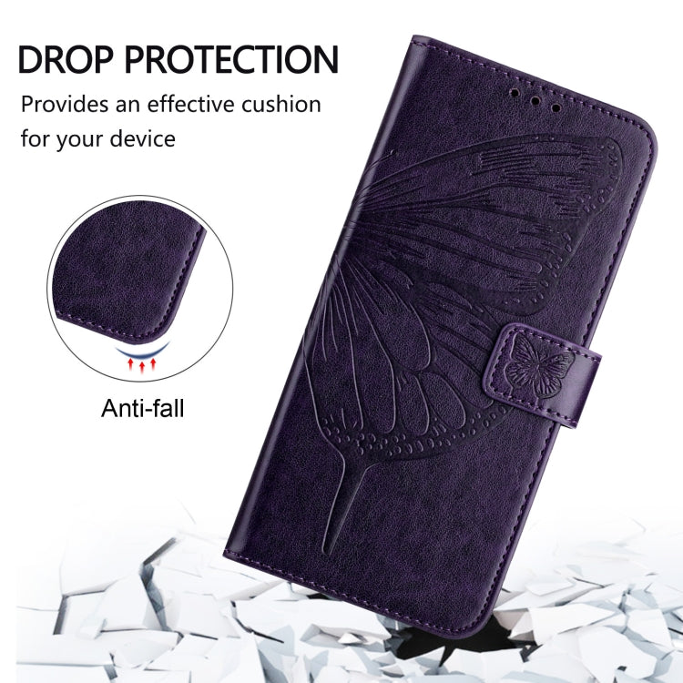 For Blackview A53 Embossed Butterfly Leather Phone Case(Dark Purple) - More Brand by buy2fix | Online Shopping UK | buy2fix