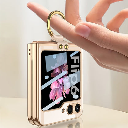 For Samsung Galaxy Z Flip6 GKK Integrated Electroplating Phone Case with Ring(Transparent) - Galaxy Z Flip6 5G Cases by GKK | Online Shopping UK | buy2fix