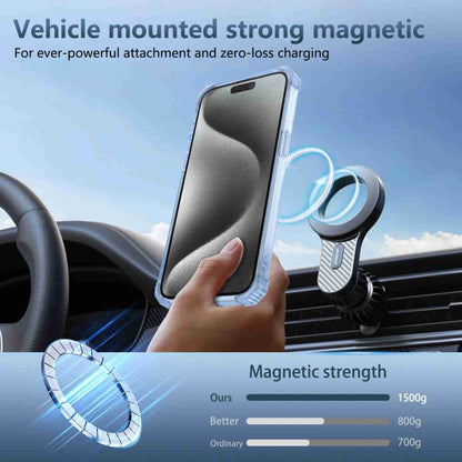 For iPhone 14 Transparent MagSafe Magnetic Phone Case(Blue) - iPhone 14 Cases by buy2fix | Online Shopping UK | buy2fix