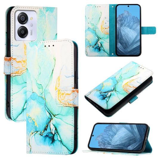 For Blackview Color 8 PT003 Marble Pattern Flip Leather Phone Case(Green) - More Brand by buy2fix | Online Shopping UK | buy2fix