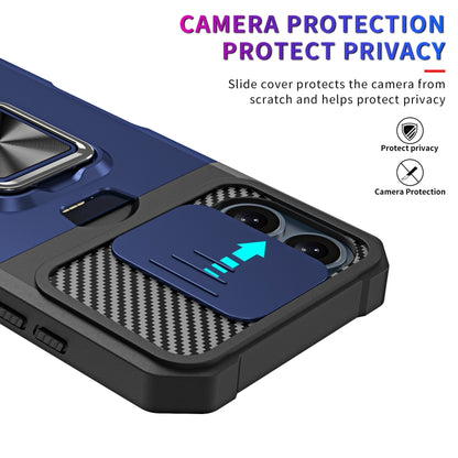 For iPhone 16 Plus Camera Shield Card Slot PC+TPU Phone Case(Black) - iPhone 16 Plus Cases by buy2fix | Online Shopping UK | buy2fix