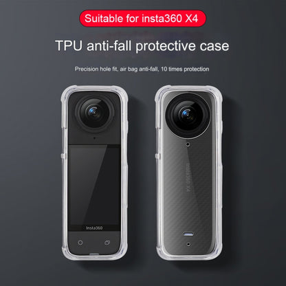 For Insta360 X4 Clear 1.5mm Soft TPU Protective Case With Neck Strap(Clear Black) - Case & Bags by buy2fix | Online Shopping UK | buy2fix