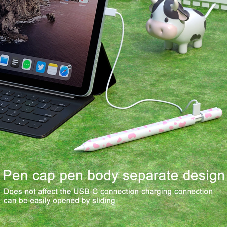 For Apple Pencil 1 Cow Pattern Stylus Silicone Protective Cover(Pink) - Pencil Accessories by buy2fix | Online Shopping UK | buy2fix