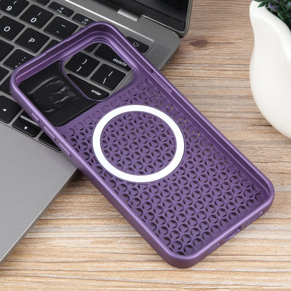 For iPhone 14 Pro Max Pure Color Honeycomb Aromatherapy MagSafe Phone Case(Purple) - iPhone 14 Pro Max Cases by buy2fix | Online Shopping UK | buy2fix