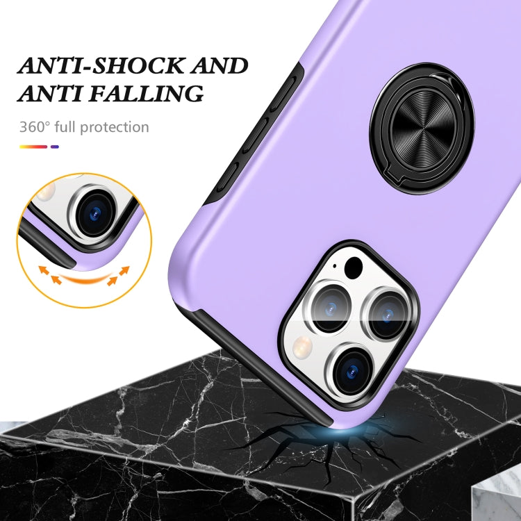 For iPhone 16 Pro Max Magnetic Ring Holder Phone Case(Purple) - iPhone 16 Pro Max Cases by buy2fix | Online Shopping UK | buy2fix