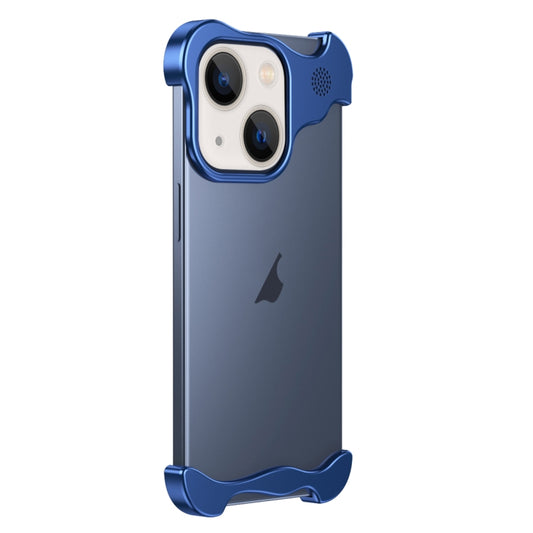 For iPhone 13 Aromatherapy Alloy Frameless Phone Case(Blue) - iPhone 13 Cases by buy2fix | Online Shopping UK | buy2fix