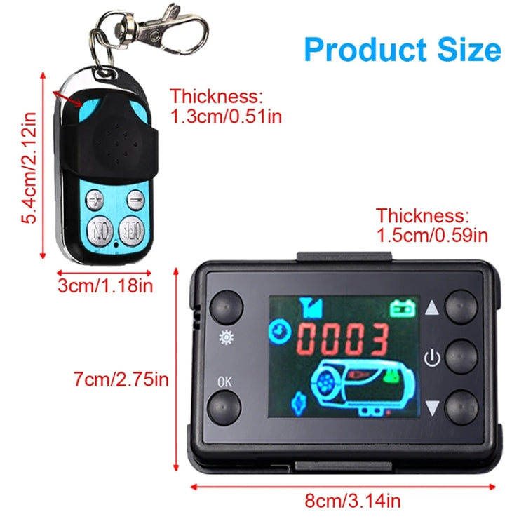 Car 12V / 24V Parking Heater LCD Monitor Switch with Remote Controller(Black) - Engine Fittings by buy2fix | Online Shopping UK | buy2fix