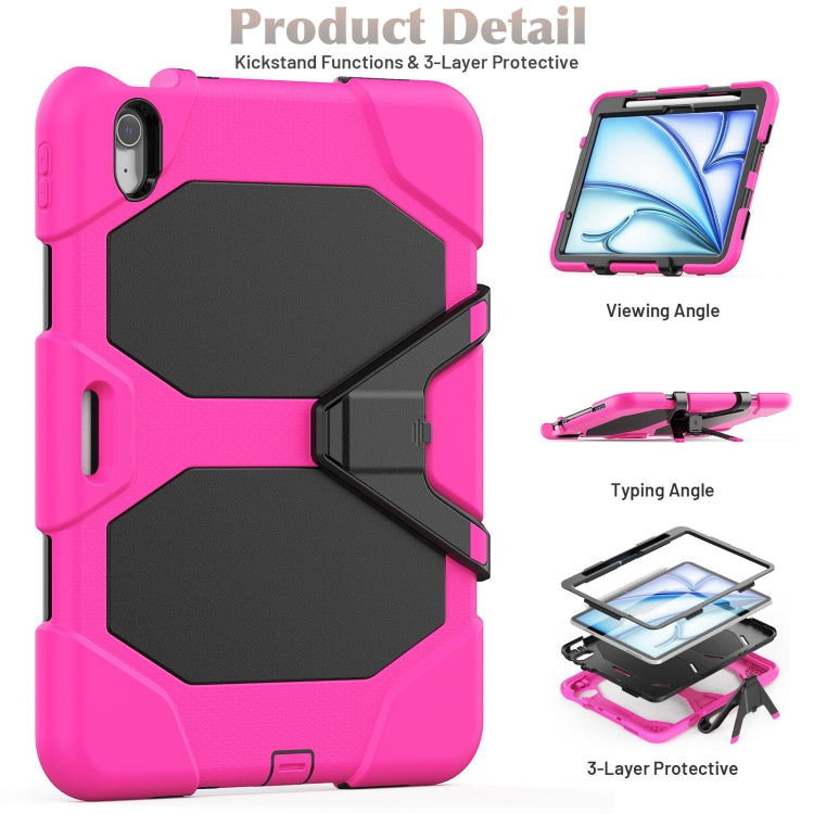 For iPad Air 11 2025 / 2024 Colorful Silicone Heavy Duty Hybrid PC Tablet Case(Rose Red) - iPad Air 11 2025 / 2024 Cases by buy2fix | Online Shopping UK | buy2fix