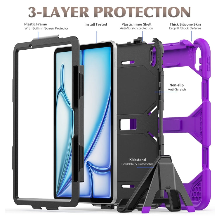 For iPad Air 11 2024 Colorful Silicone Heavy Duty Hybrid PC Tablet Case(Purple) - iPad Air 11 2024 Cases by buy2fix | Online Shopping UK | buy2fix