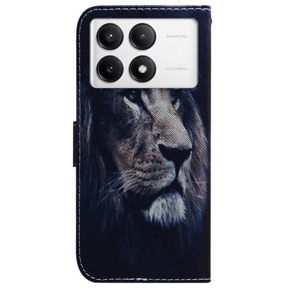 For Xiaomi Redmi K70 Pro / K70 Coloured Drawing Flip Leather Phone Case(Lion) - K70 Cases by buy2fix | Online Shopping UK | buy2fix