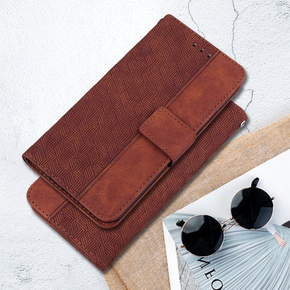 For Xiaomi Redmi K70 Pro / K70 Geometric Embossed Leather Phone Case(Brown) - K70 Cases by buy2fix | Online Shopping UK | buy2fix