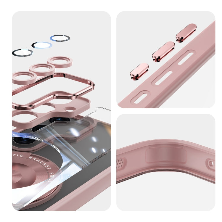 For Samsung Galaxy S24+ 5G 360 Holder Magsafe Acrylic Hybrid TPU Phone Case(Pink) - Galaxy S24+ 5G Cases by buy2fix | Online Shopping UK | buy2fix