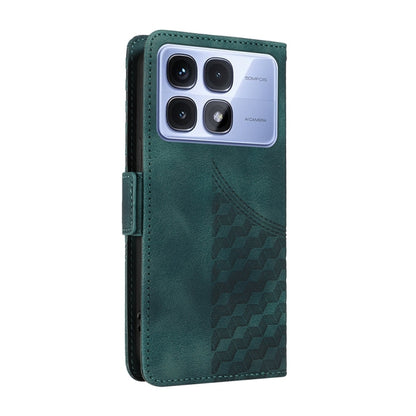 For Redmi K70 Ultra Embossed Rhombus Starry Leather Phone Case(Green) - Xiaomi Cases by buy2fix | Online Shopping UK | buy2fix