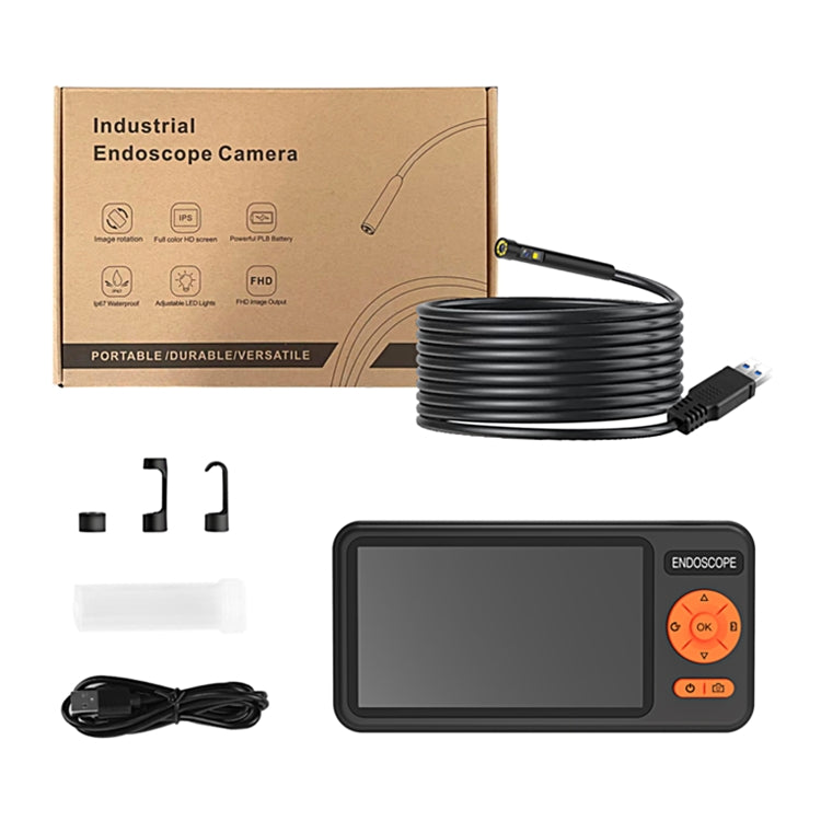 T29 5 inch IPS Screen 8mm Single Lens IP67 Waterproof Industrial Endoscope With Bracket, Length:10m -  by buy2fix | Online Shopping UK | buy2fix