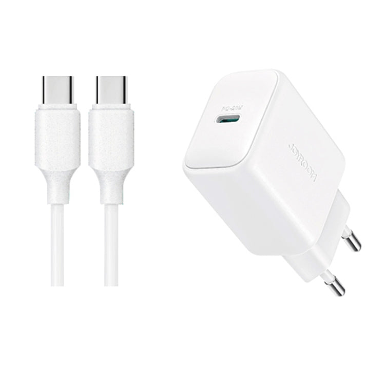 JOYROOM JR-TCF20 PD20W Type-C Port Charger Kit with Type-C to Type-C Cable, Plug:EU Plug(White) - USB Charger by JOYROOM | Online Shopping UK | buy2fix