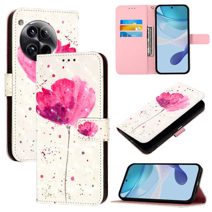 For OnePlus 12 Global 3D Painting Horizontal Flip Leather Phone Case(Flower) - OnePlus Cases by buy2fix | Online Shopping UK | buy2fix