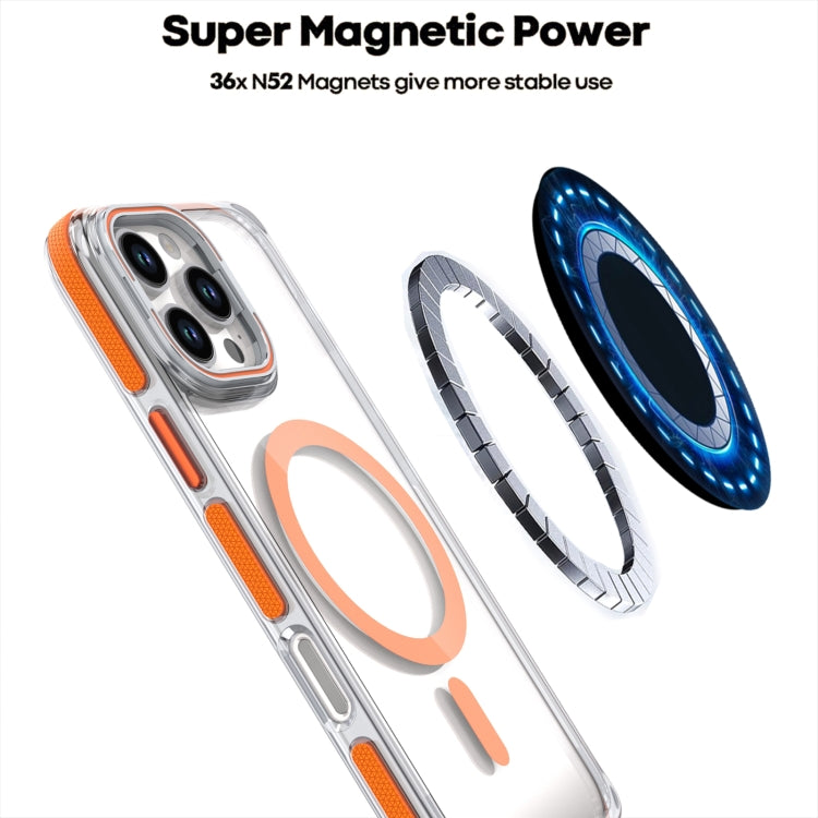 For iPhone 15 Pro Max Dual-Color Clear Acrylic Hybrid TPU Lens Flip Holder MagSafe Phone Case(Blue) - iPhone 15 Pro Max Cases by buy2fix | Online Shopping UK | buy2fix