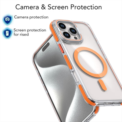 For iPhone 16 Pro Dual-Color Clear Acrylic Hybrid TPU Lens Flip Holder MagSafe Phone Case(White) - iPhone 16 Pro Cases by buy2fix | Online Shopping UK | buy2fix