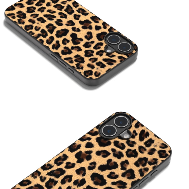 For iPhone 16 Plus Black Frame Leopard Phone Case(Leopard Print) - iPhone 16 Plus Cases by buy2fix | Online Shopping UK | buy2fix