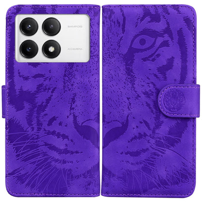 For Redmi K70 / K70 Pro Tiger Embossing Pattern Flip Leather Phone Case(Purple) - K70 Cases by buy2fix | Online Shopping UK | buy2fix