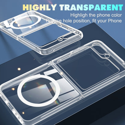 For Samsung Galaxy Z Flip6 5G MagSafe Transparent Shockproof PC Folding Phone Case - Galaxy Z Flip6 5G Cases by buy2fix | Online Shopping UK | buy2fix