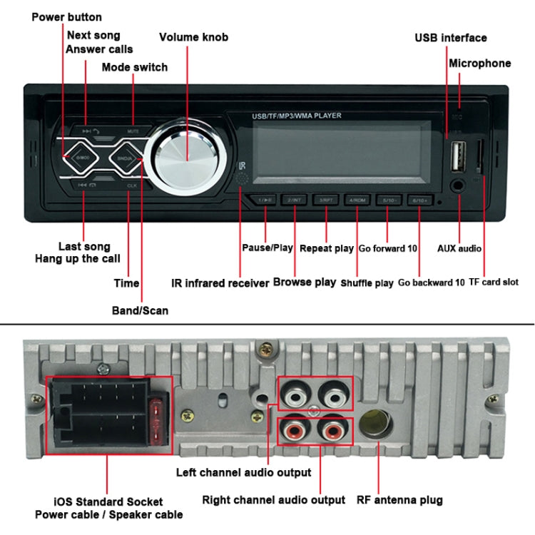 HD-1789 Car MP3 Player Support Bluetooth / USB Card / FM Radio - Car MP3 & MP4 & MP5 by buy2fix | Online Shopping UK | buy2fix